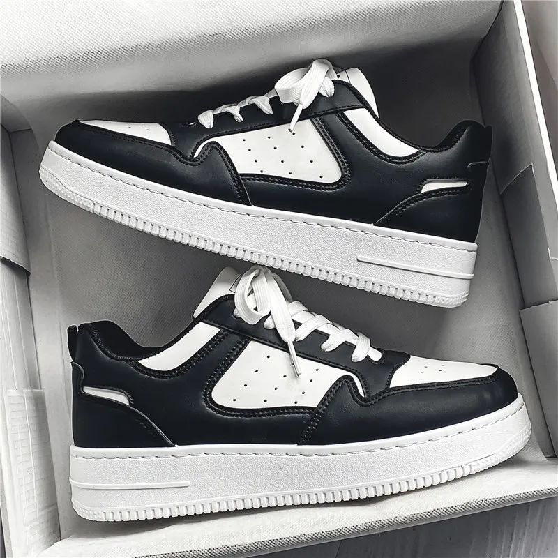 Nouvelles baskets blanches respirantes pour étudiants masculins, chaussures de sport décontractées à semelle épaisse, chaussures